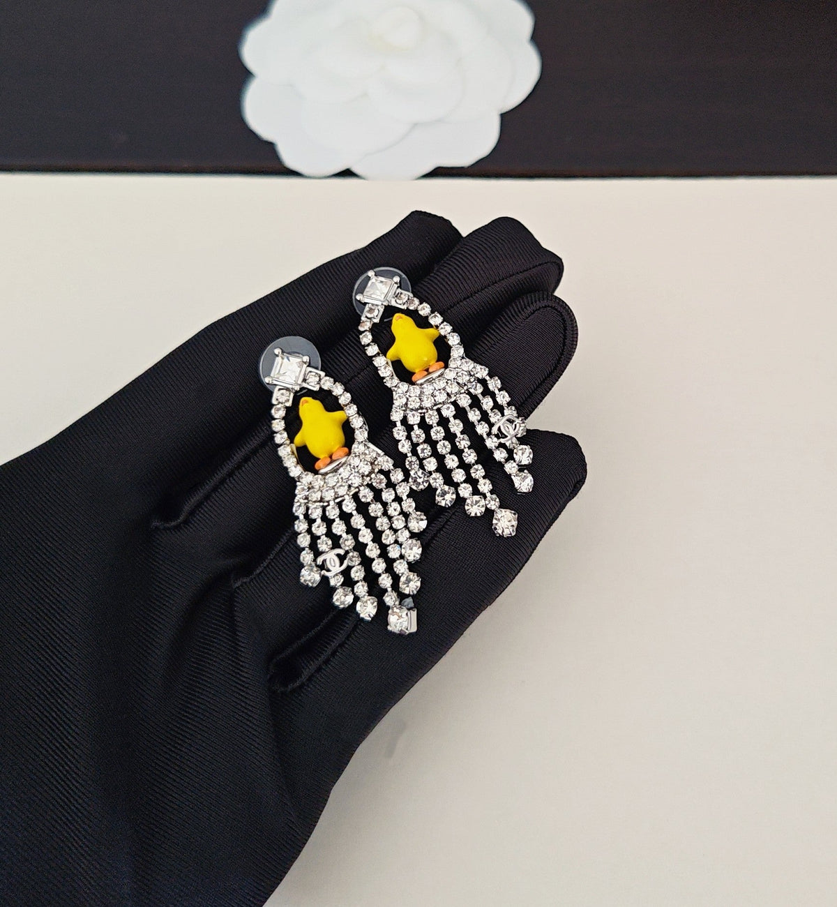 Martin Graham earrings in polished metal-tone – detail view