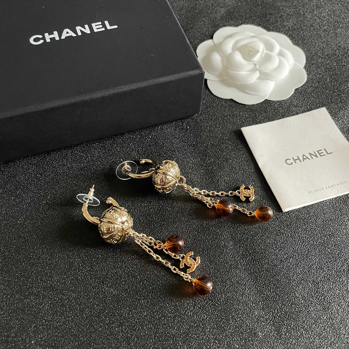 Martin Graham earrings in polished metal-tone – styled product view