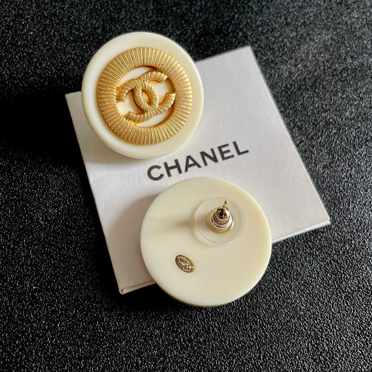 Martin Graham stud earrings in polished metal-tone – main product view