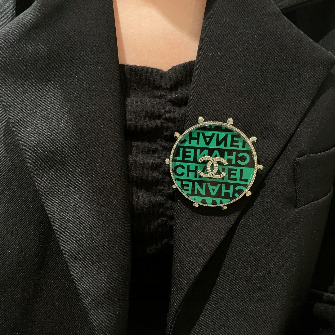 Martin Graham brooch in polished metal-tone – front product view