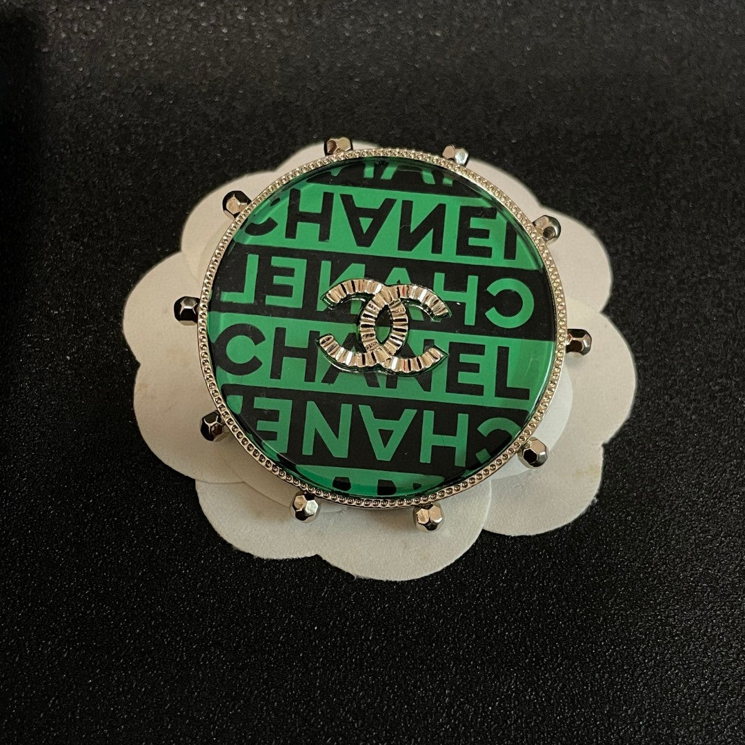 Martin Graham brooch in polished metal-tone – front product view
