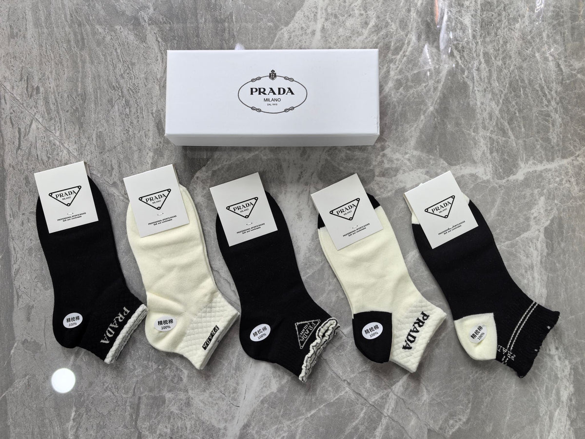 Prada Triangular Emblem Details Ankle Socks