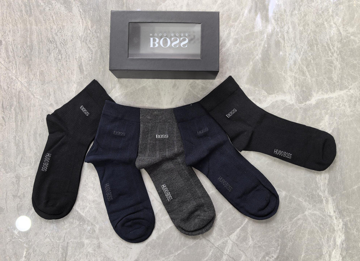 Boss Clean Logo Details Crew Socks - 5-Pair Set