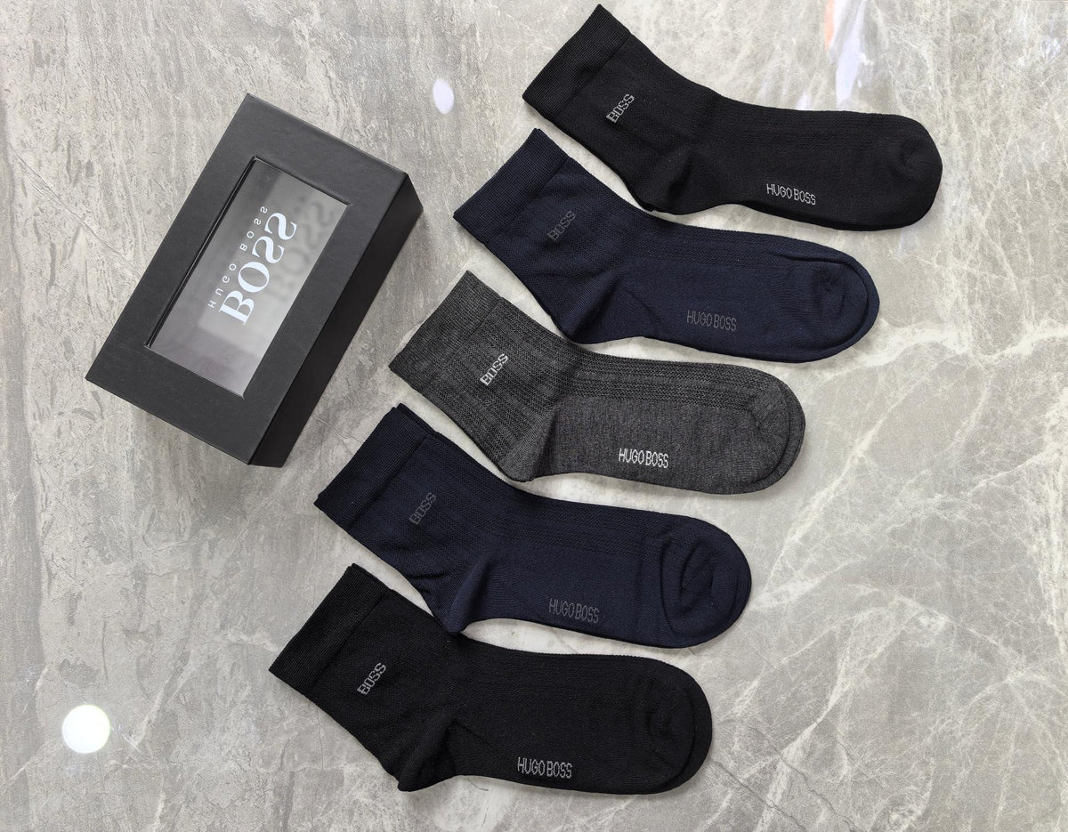 Boss Clean Logo Details Crew Socks - 5-Pair Set