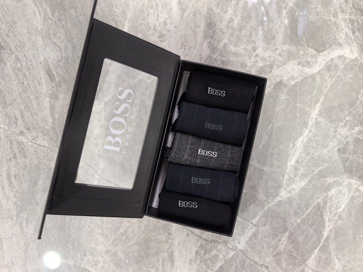 Boss Clean Logo Details Crew Socks - 5-Pair Set