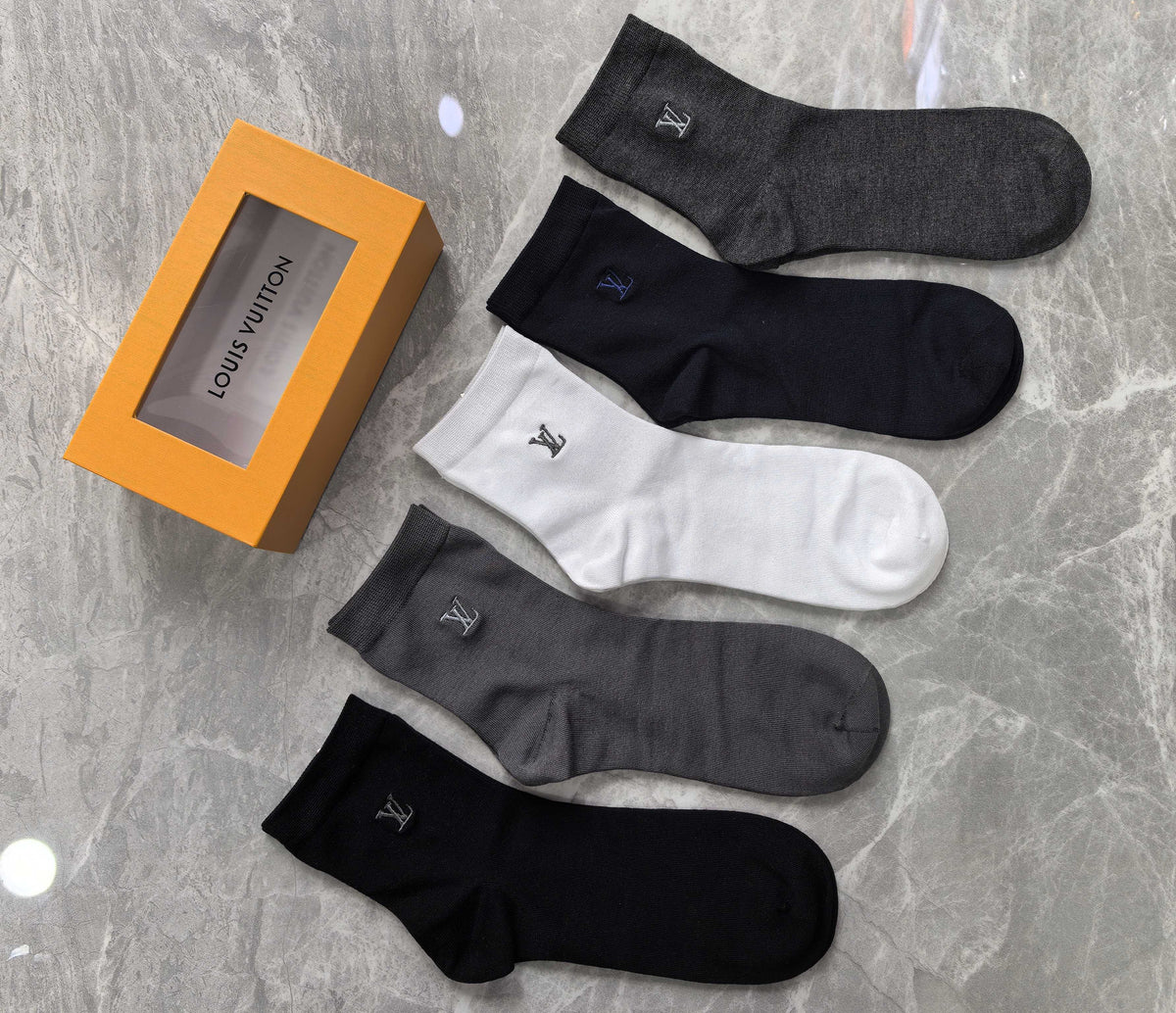Louis Vuitton Small Initial Details Crew Socks - 5-Pair Set