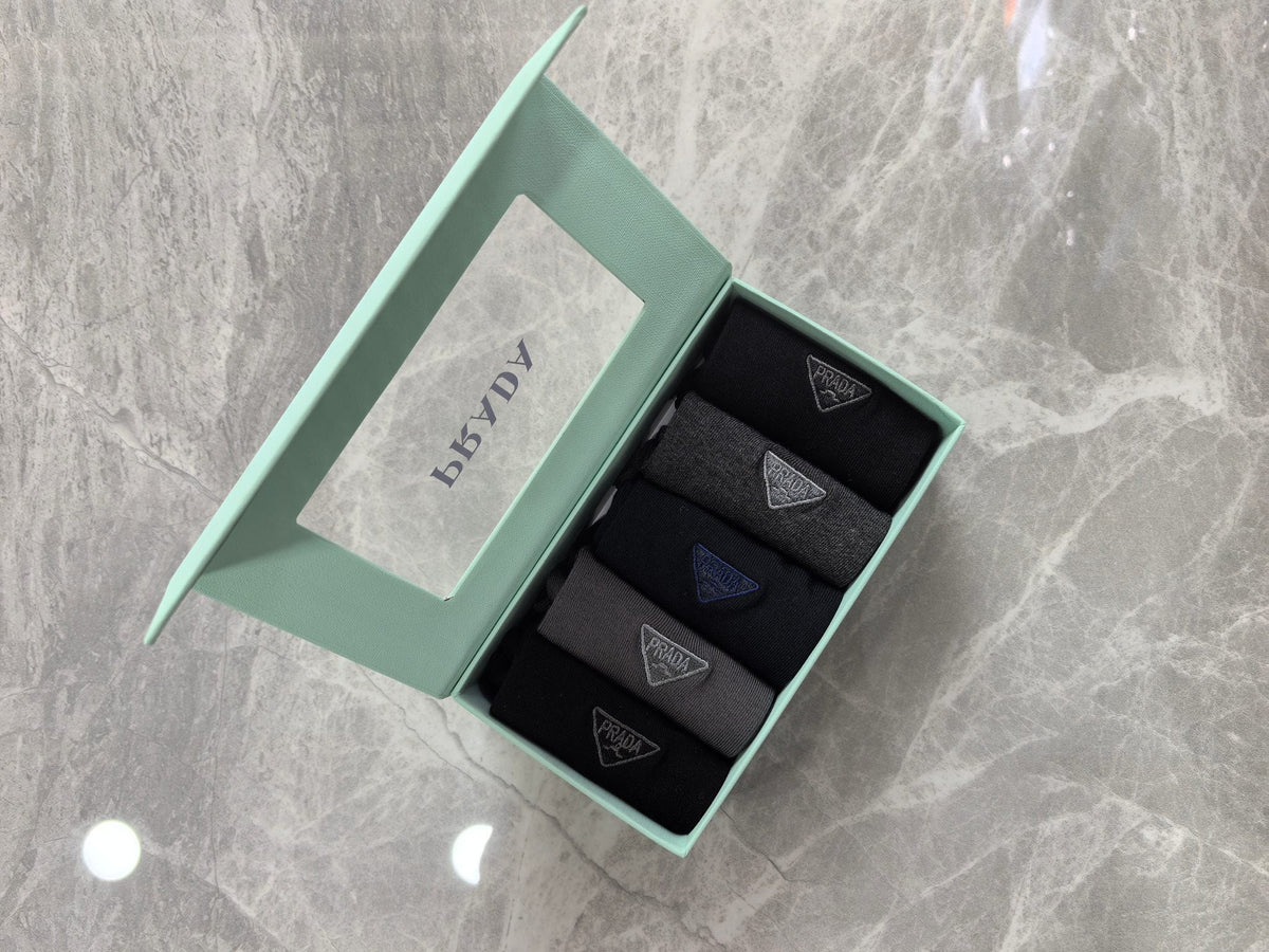 Prada Modal Blend Crew Socks - 5-Pair Set