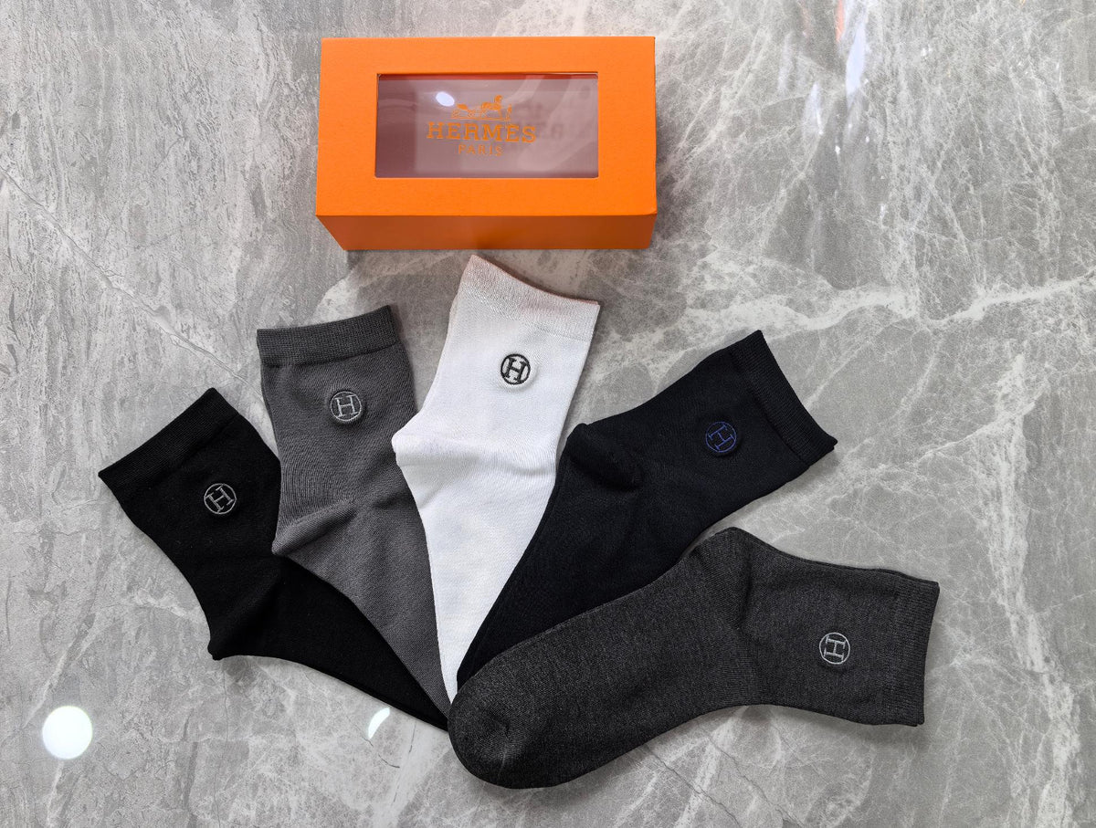 Hermes Modal Blend Crew Socks - 5-Pair Set