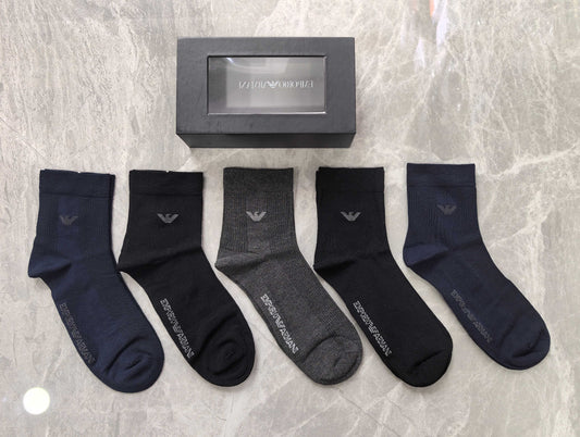 Emporio Armani Modal Blend Crew Socks - 5-Pair Set