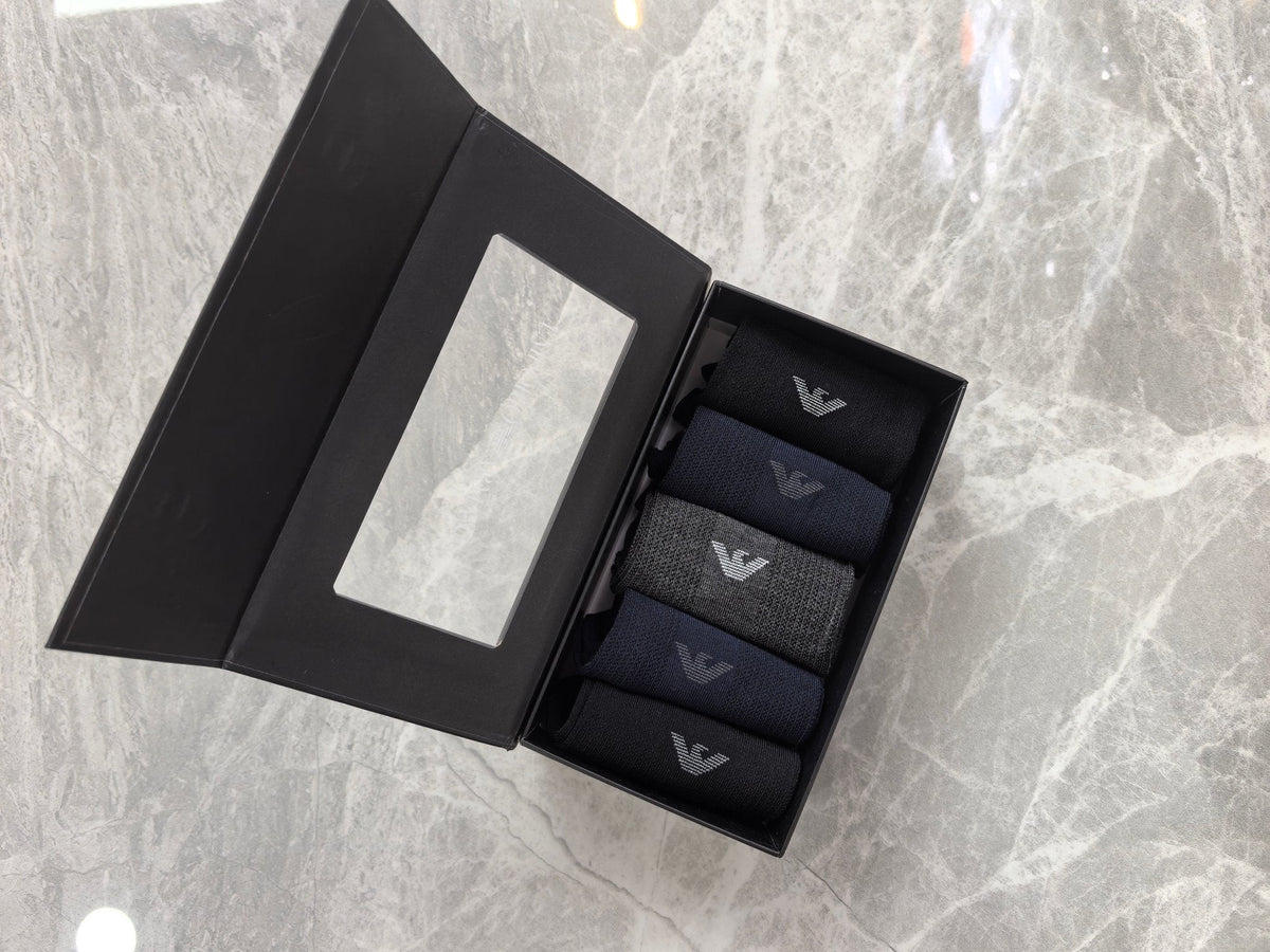 Armani Small Eagle Details Crew Socks - 5-Pair Set