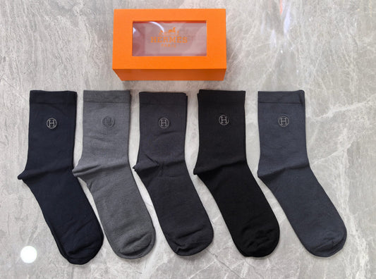 Hermes Business Crew Socks - 5-Pair Box
