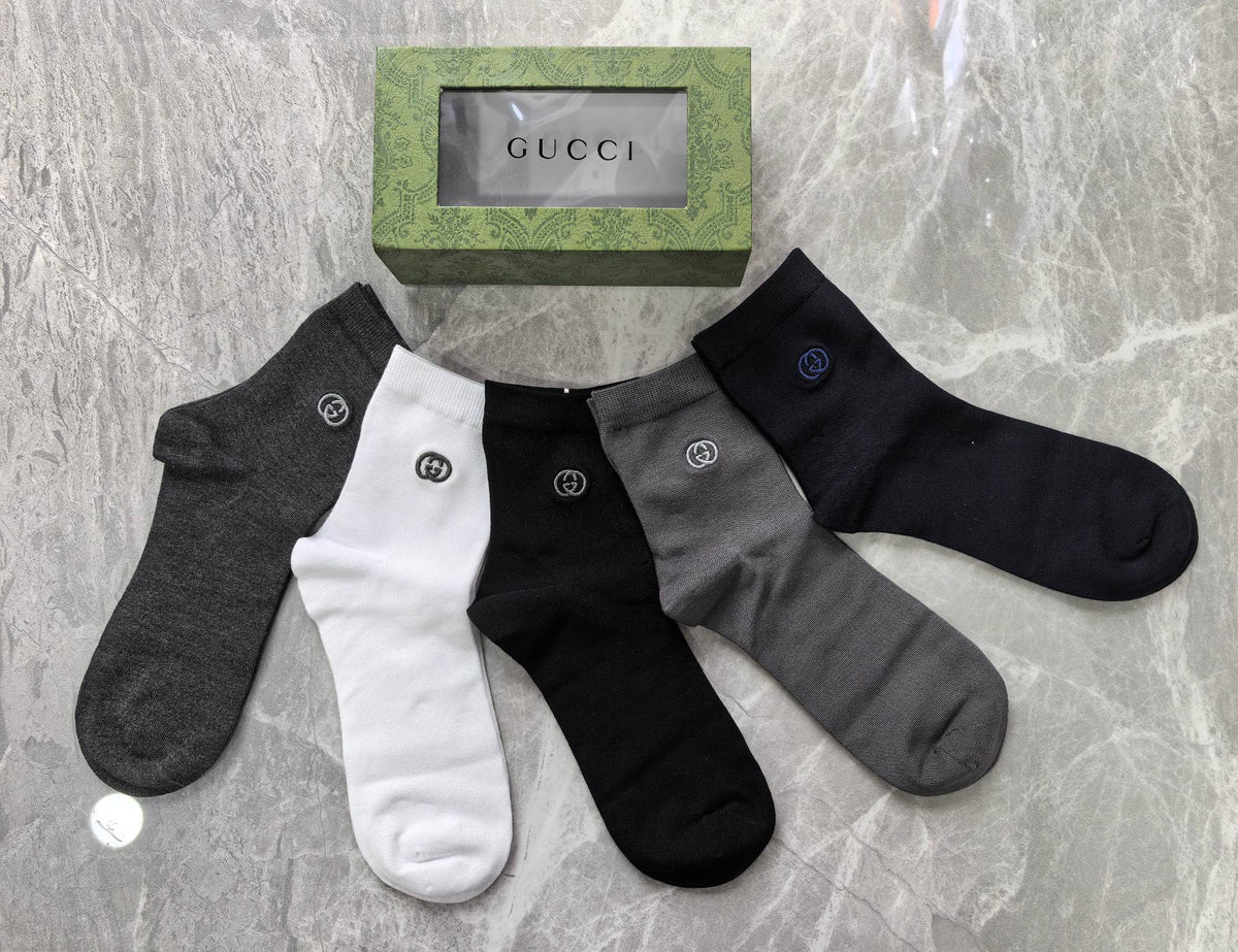 Gucci Clean Logo Details Crew Socks - 5-Pair Set