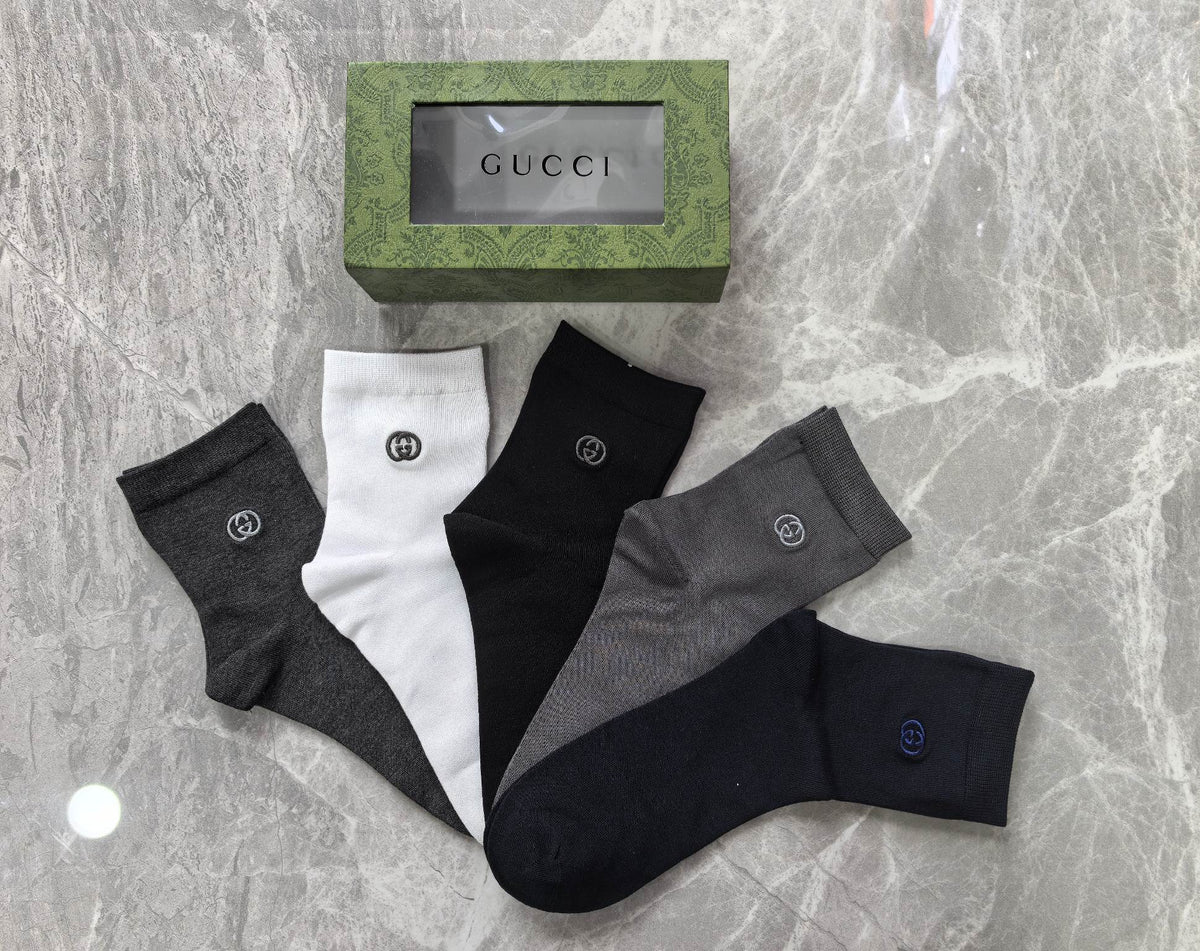 Gucci Clean Logo Details Crew Socks - 5-Pair Set