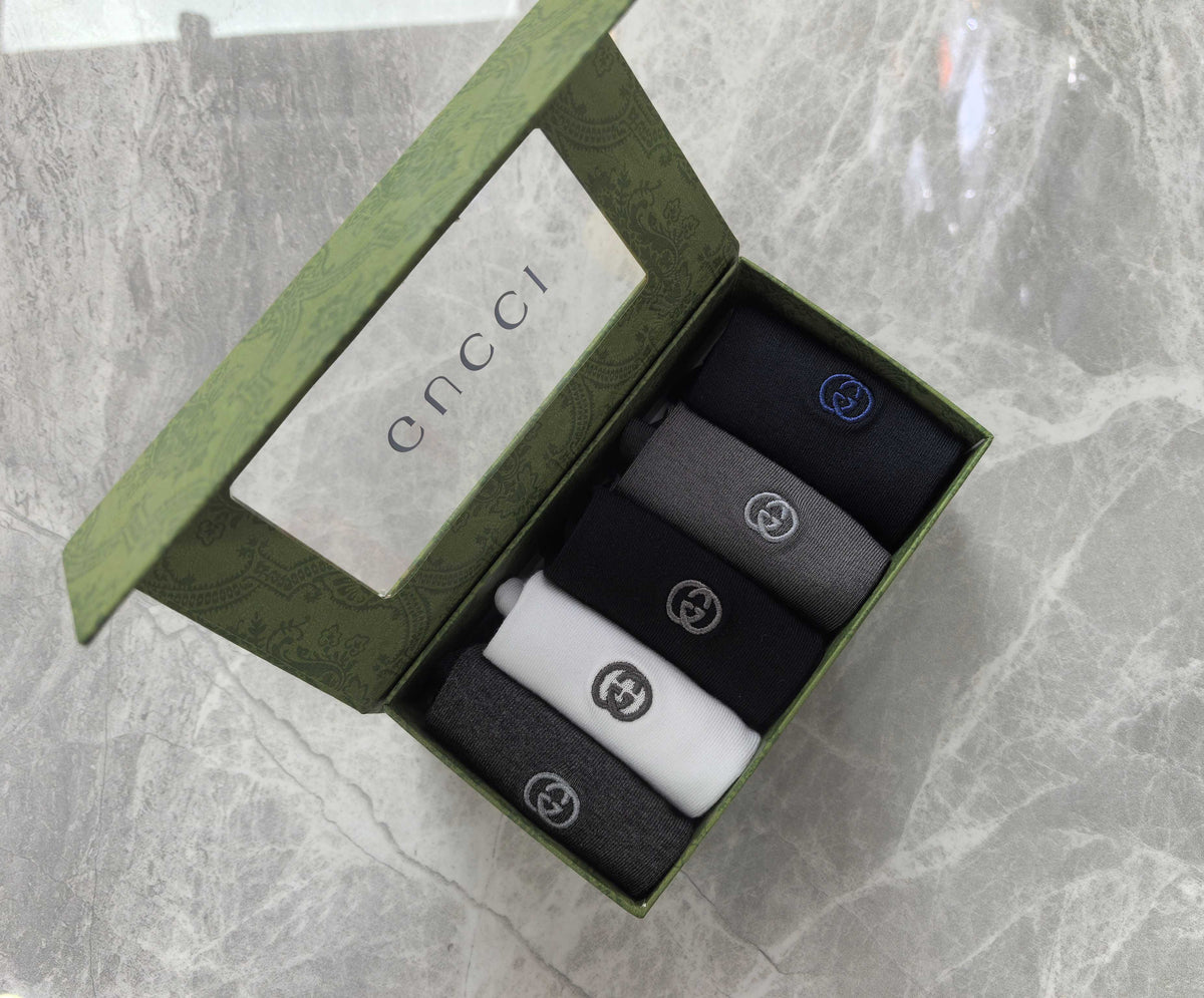 Gucci Clean Logo Details Crew Socks - 5-Pair Set