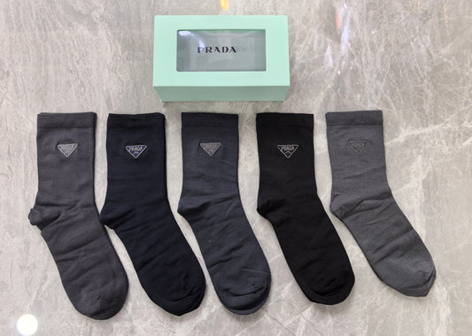 Prada Business Crew Socks - 5-Pair Box