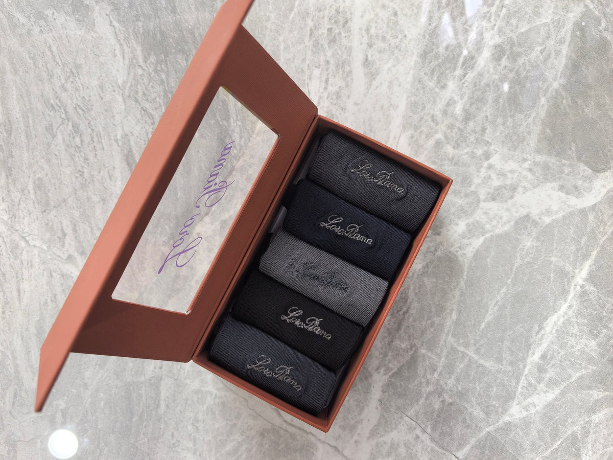 Loro Piana Understated Wordmark Details Crew Socks - 5-Pair Set