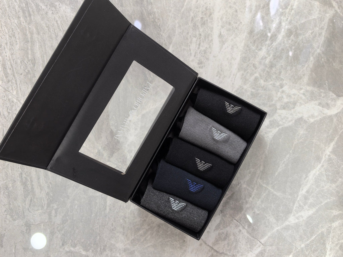 Emporio Armani Modal Blend Crew Socks - 5-Pair Set