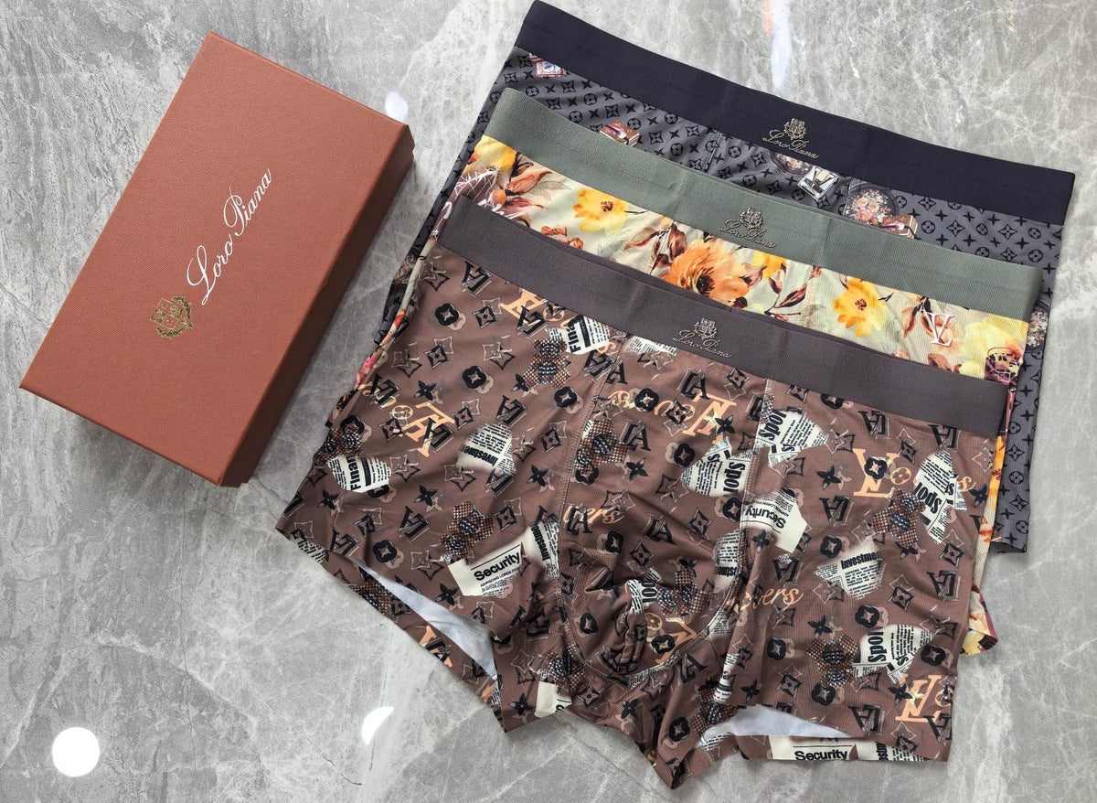 Loro Piana Refined All-Over Patterns Men's Boxer Briefs - 3-Piece Box