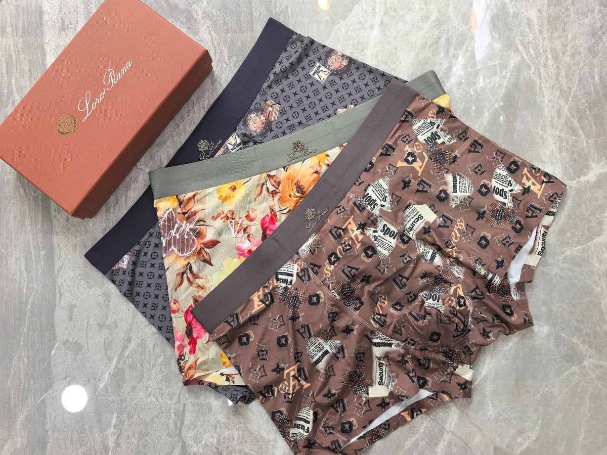 Loro Piana Refined All-Over Patterns Men's Boxer Briefs - 3-Piece Box