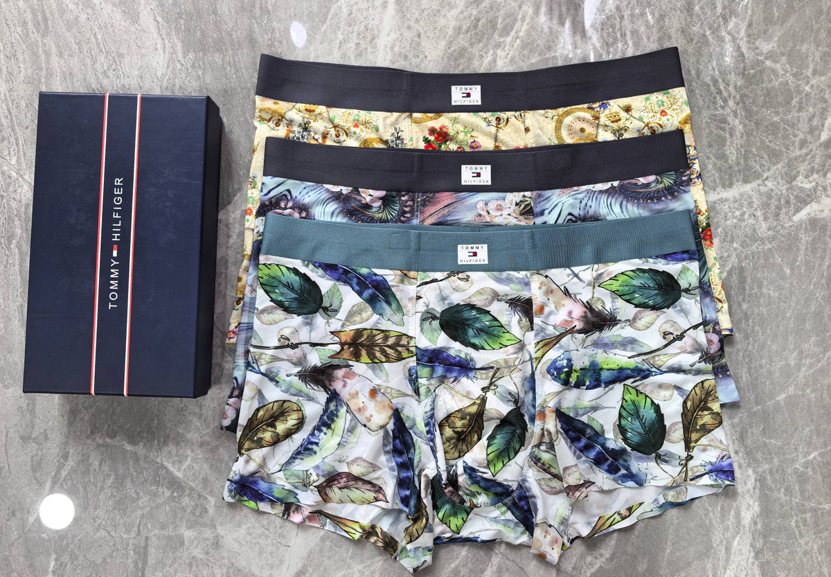 Tommy Hilfiger Patterned Panels And Logo Waistbands Men's Boxer Briefs - 3-Piece Box