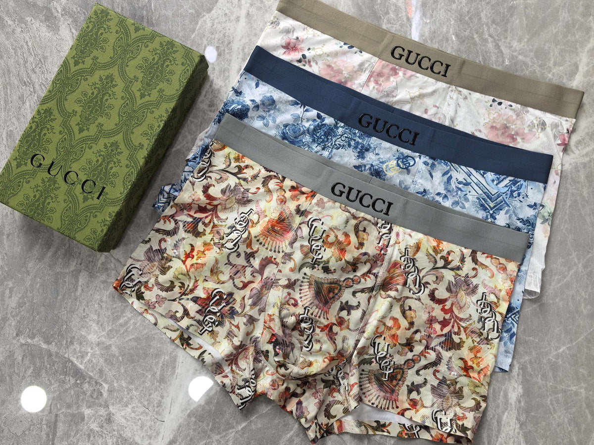 Gucci Floral Graphics Men's Boxer Briefs - 3-Piece Box