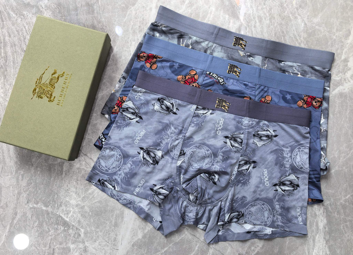 Burberry Bold Graphic Patterns Men's Boxer Briefs - 3-Piece Box