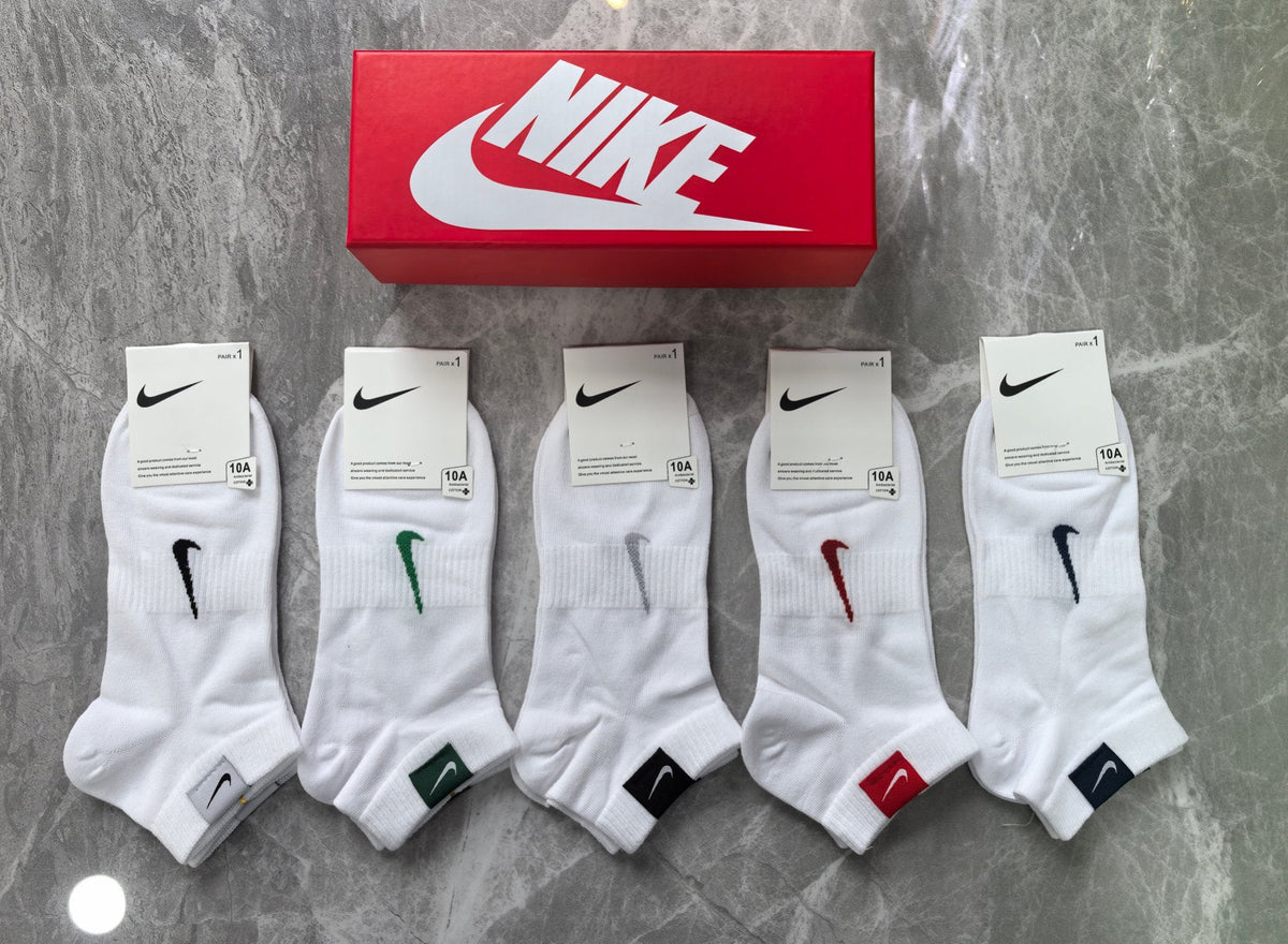 Nike Small Multicolour Swoosh Details Ankle Socks - 5-Pair Set