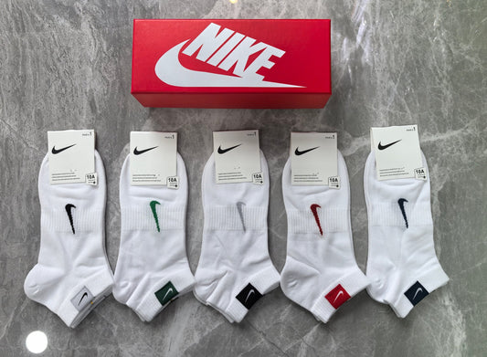 Nike Small Multicolour Swoosh Details Ankle Socks - 5-Pair Set