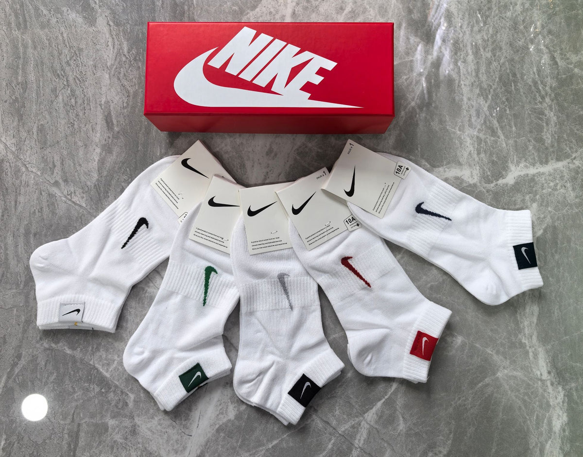 Nike Small Multicolour Swoosh Details Ankle Socks - 5-Pair Set