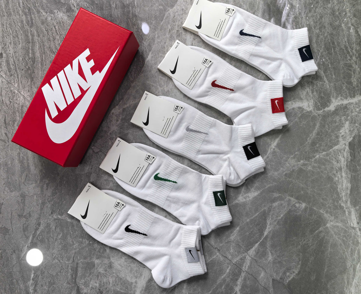 Nike Small Multicolour Swoosh Details Ankle Socks - 5-Pair Set