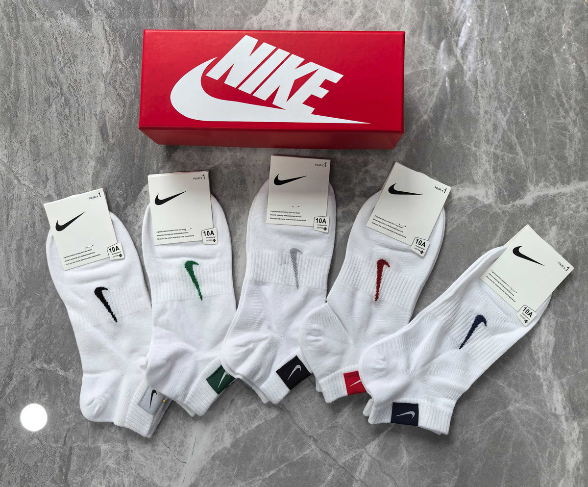 Nike Small Multicolour Swoosh Details Ankle Socks - 5-Pair Set