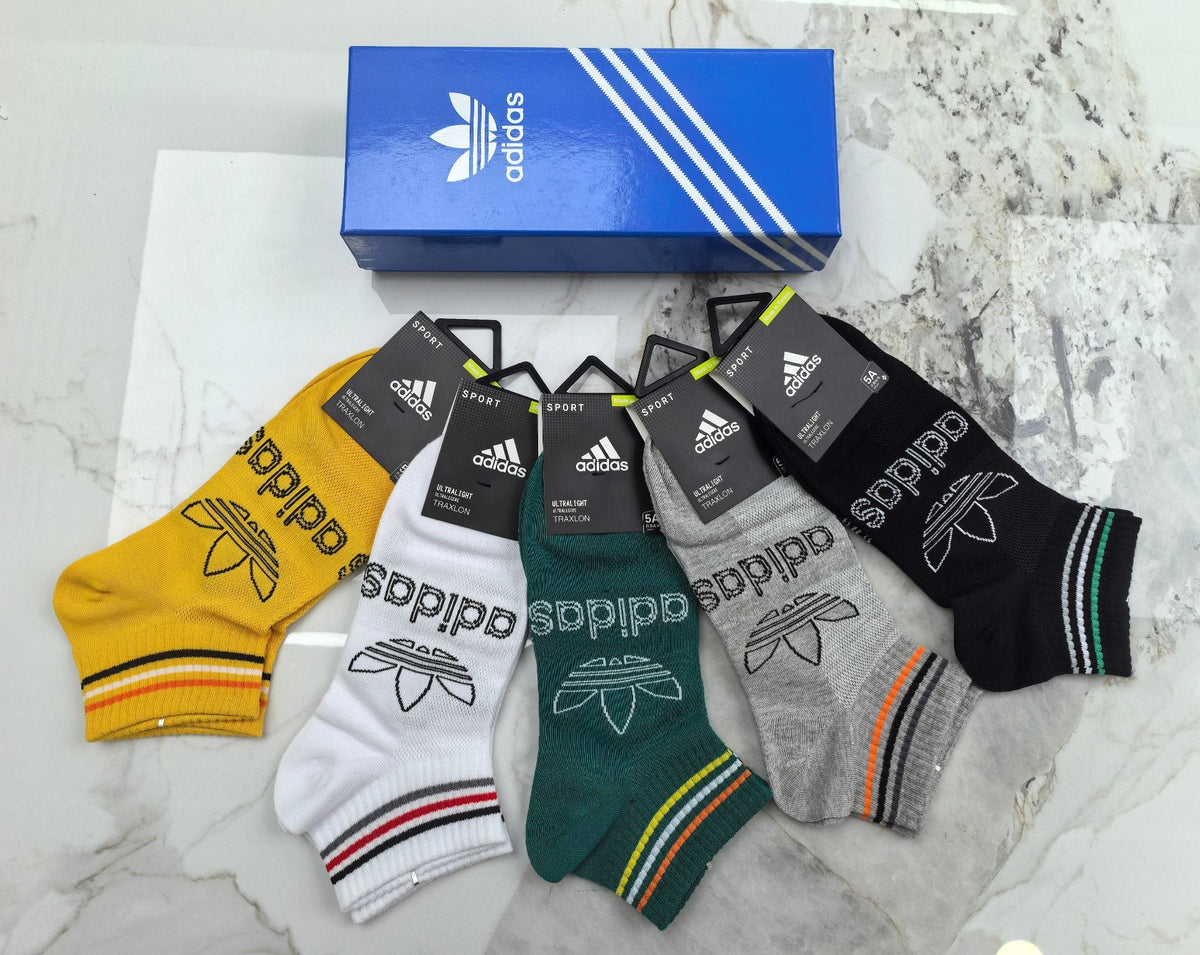 Adidas Cotton No-Show Socks - 5-Pair Set
