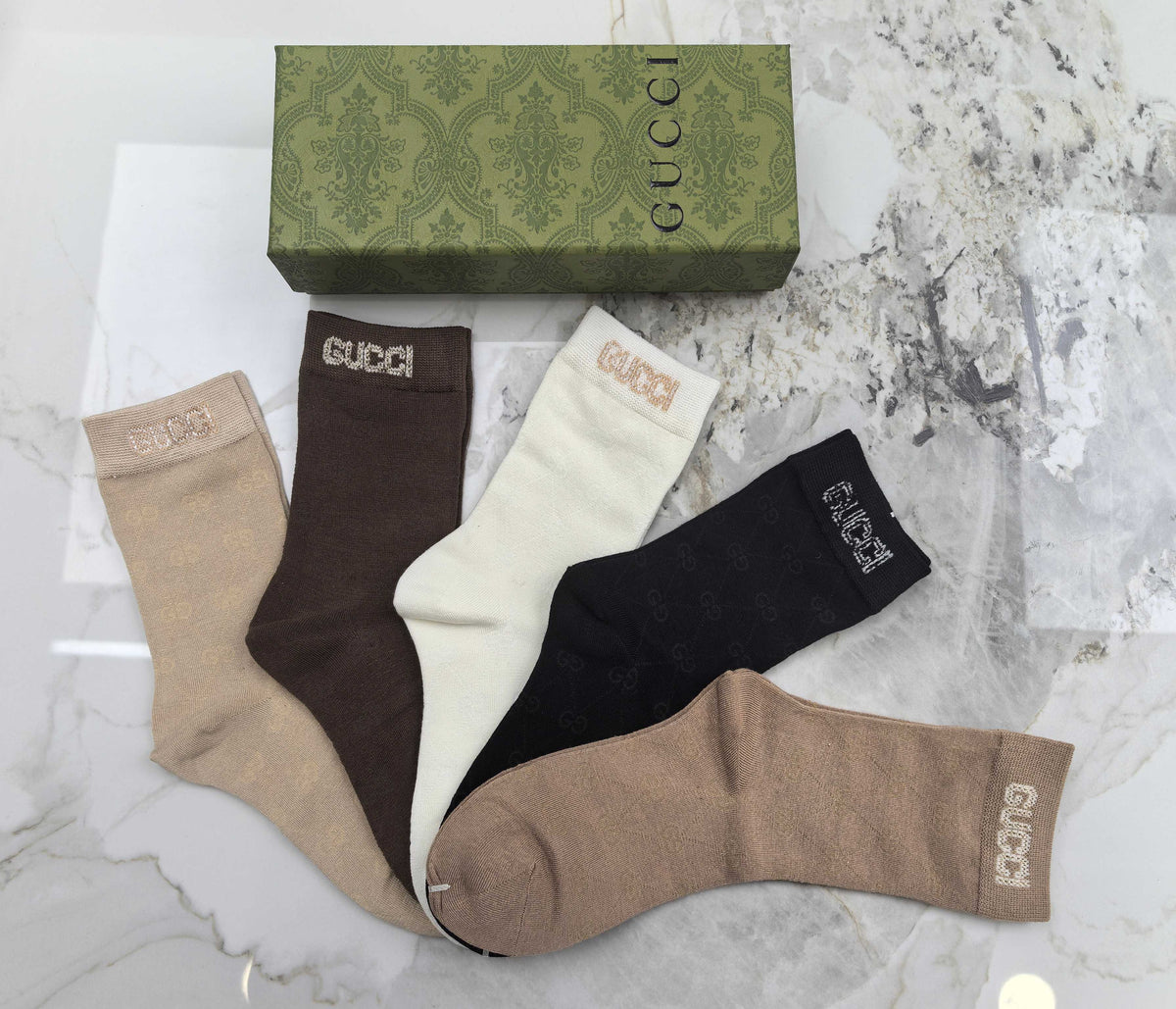 Gucci Modal Blend Crew Socks - 5-Pair Set