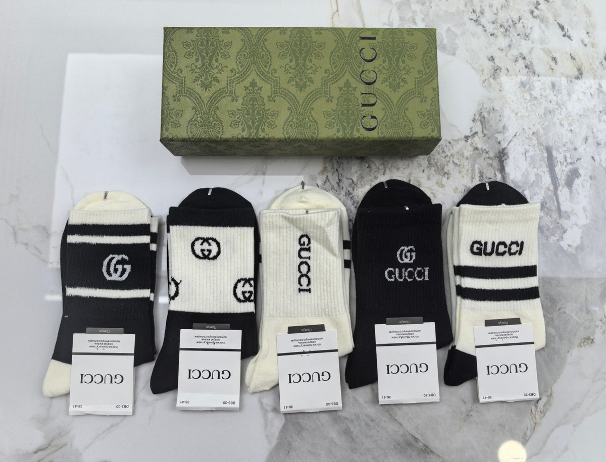 Gucci Cotton Crew Socks - 5-Pair Set