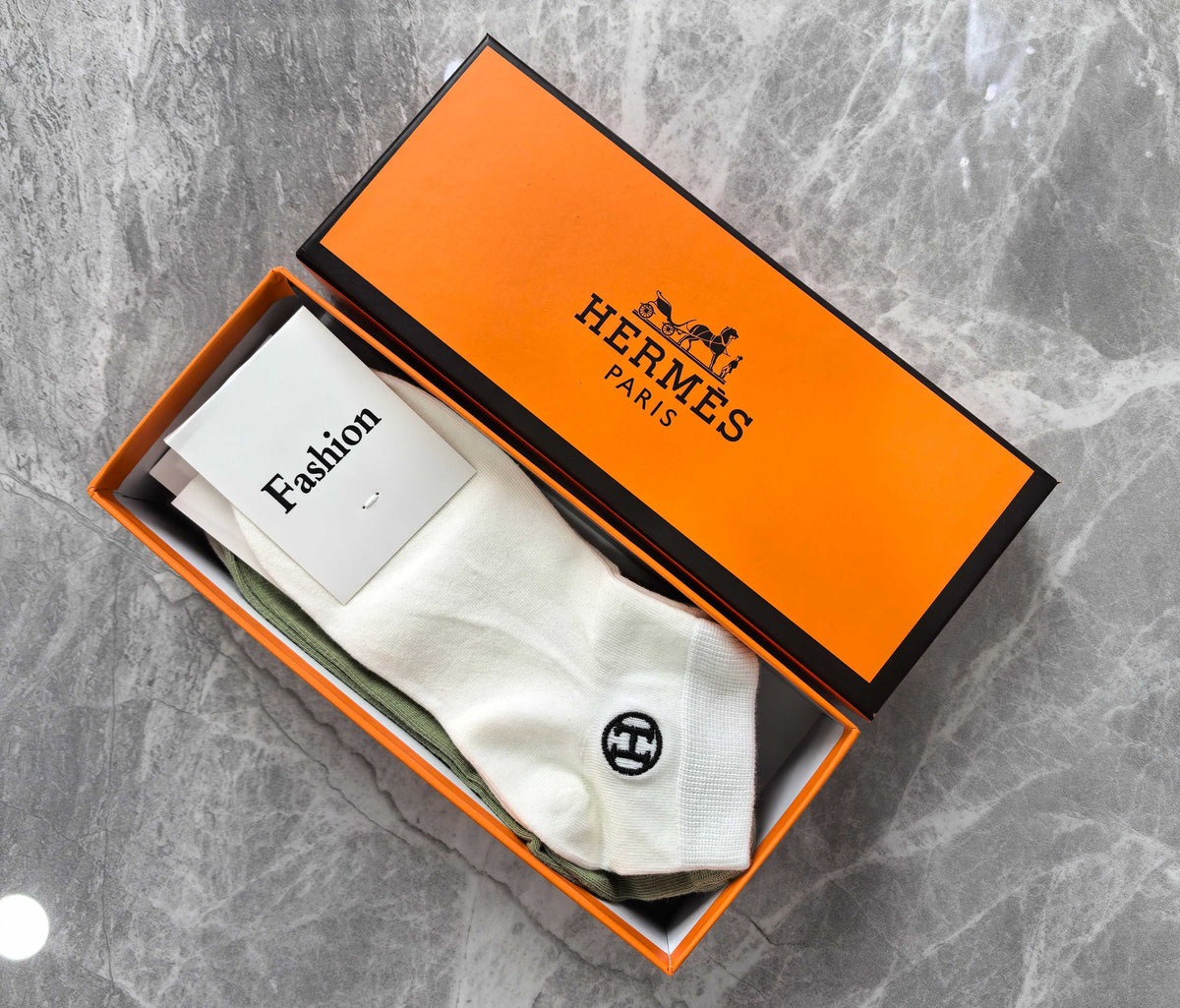 Hermes Combed Cotton No-Show Socks - 5-Pair Set