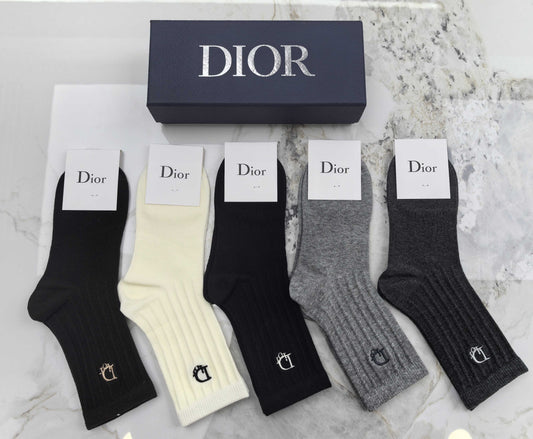 Dior Combed Cotton Crew Socks - 5-Pair Set