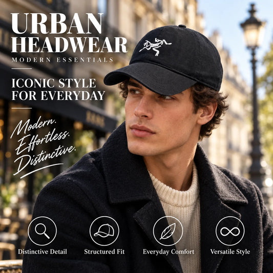 Baseball Cap worn by fashion model in a European street-style setting