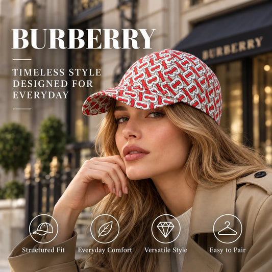 Burberry Baseball Cap worn in a premium lifestyle setting
