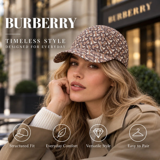 Burberry Baseball Cap worn in a premium lifestyle setting
