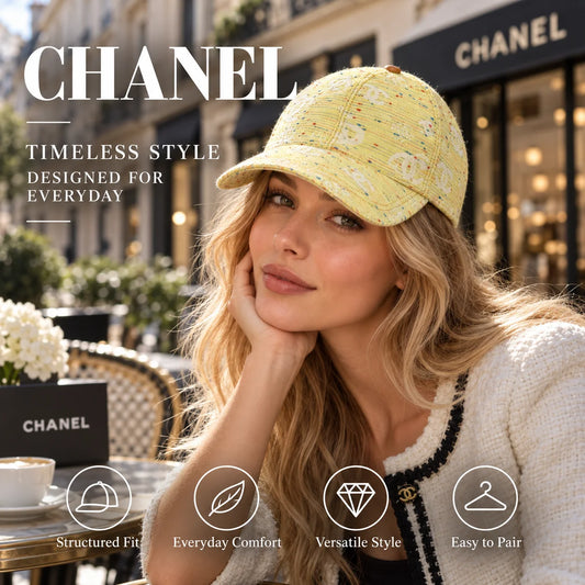 Chanel Baseball Cap worn in a premium lifestyle setting