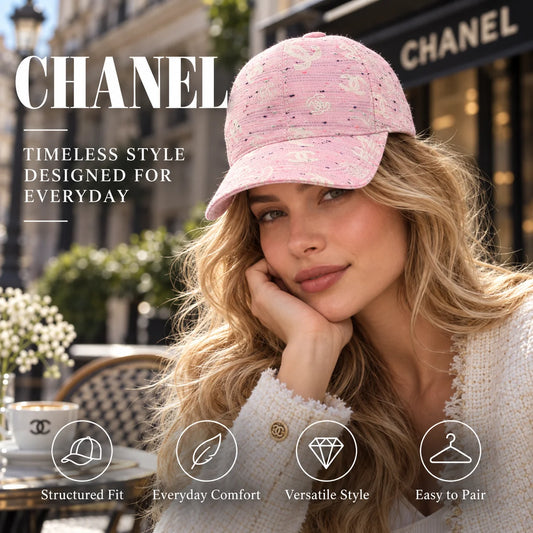 Chanel Baseball Cap worn in a premium lifestyle setting