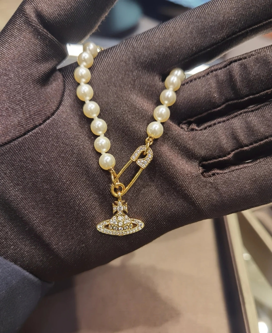 Martin Graham pendant necklace in polished metal-tone – main product view