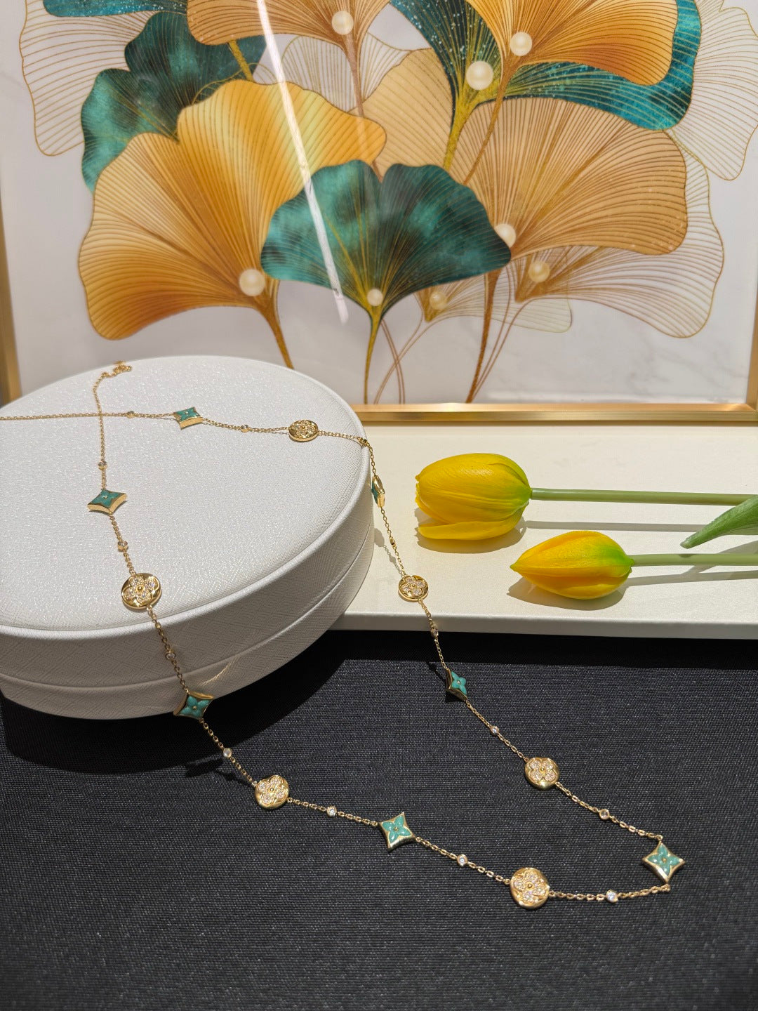 Martin Graham pendant necklace in polished metal-tone – detail view