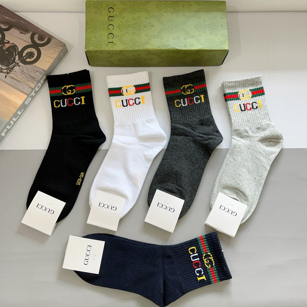 Gucci Cotton Crew Socks - 5-Pair Pack
