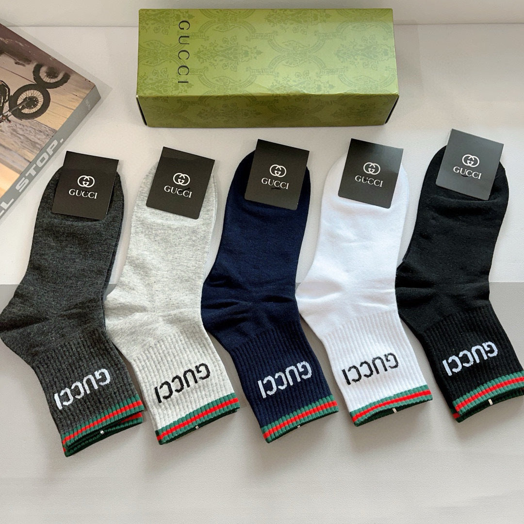 Gucci Cotton Crew Socks - 5-Pair Pack