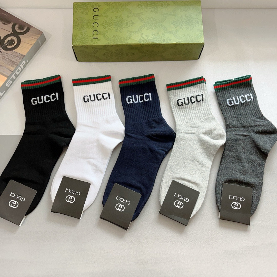 Gucci Cotton Crew Socks - 5-Pair Pack