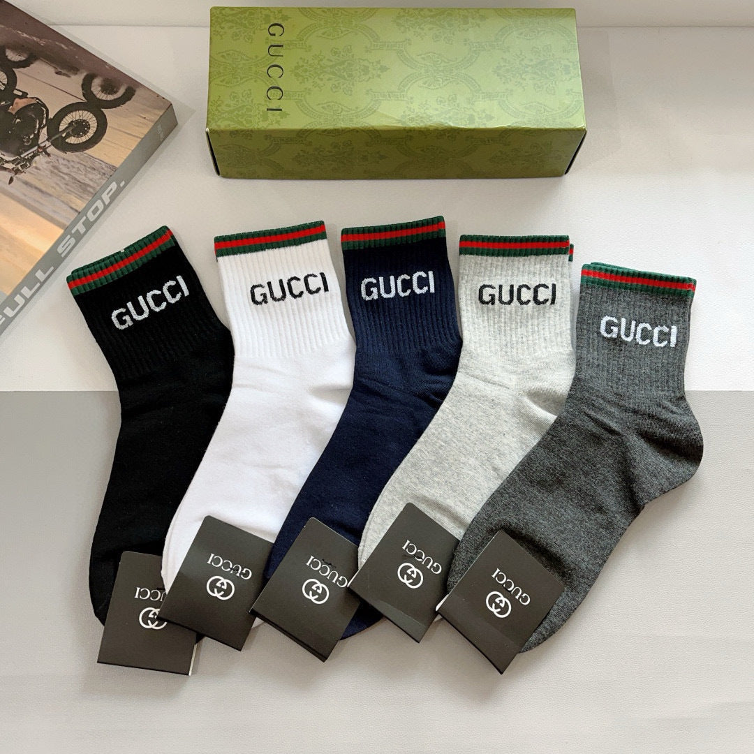 Gucci Cotton Crew Socks - 5-Pair Pack