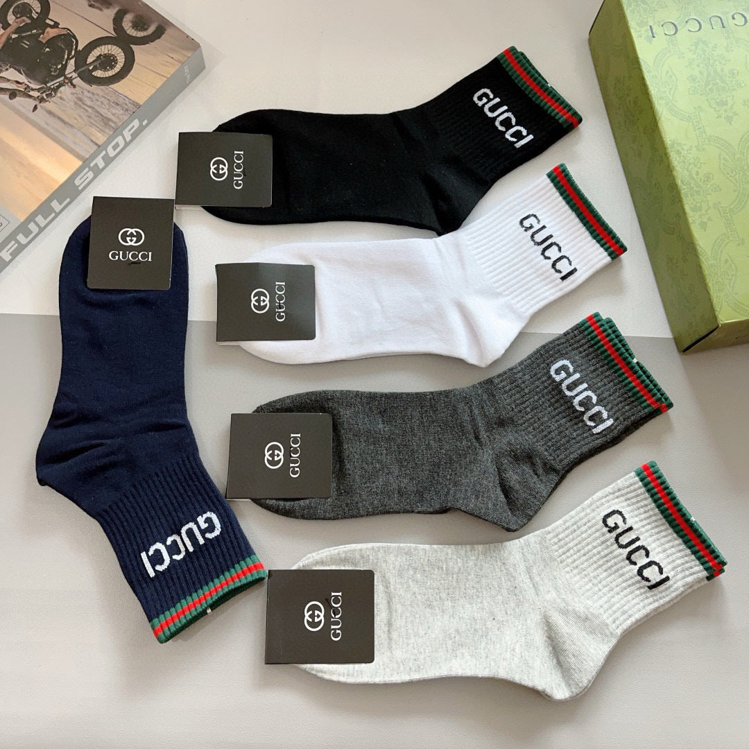 Gucci Cotton Crew Socks - 5-Pair Pack