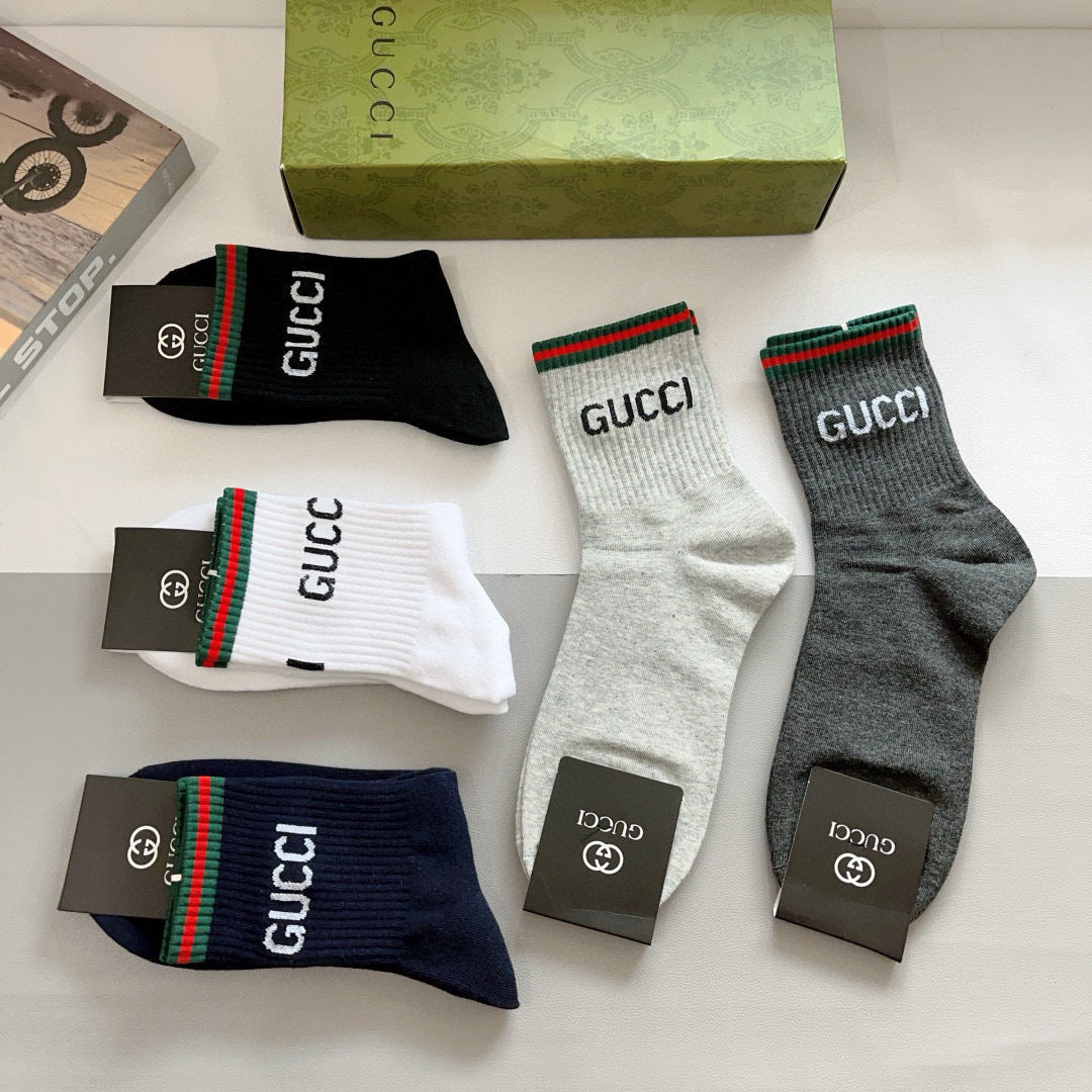 Gucci Cotton Crew Socks - 5-Pair Pack