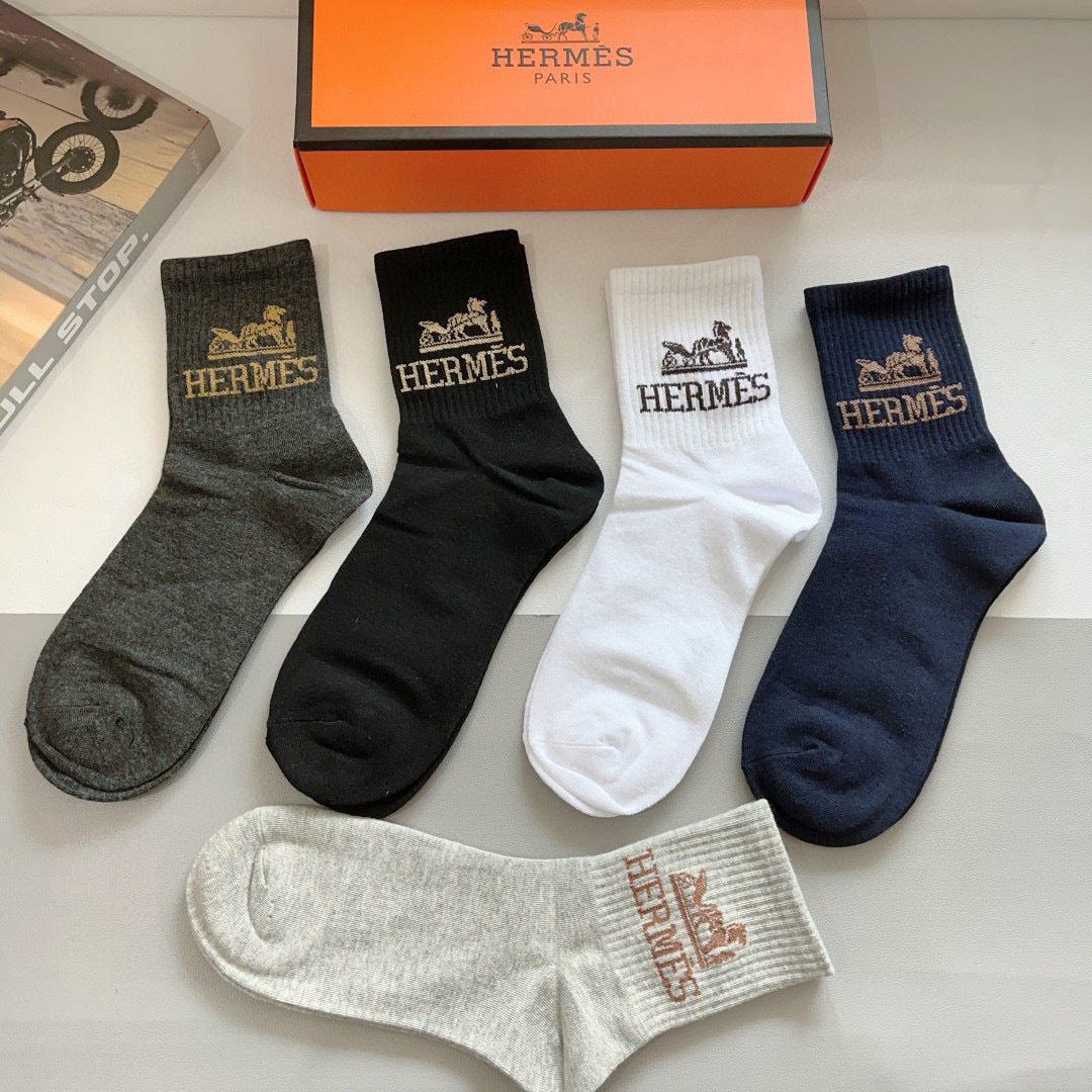 Hermes Crew Socks - 5-Pair Pack